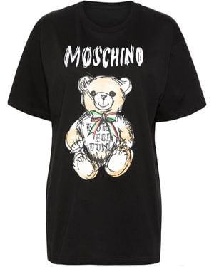 Moschino T-shirt With Teddy Bear Print - Black