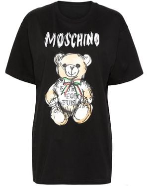 Moschino T-shirt With Teddy Bear Print - Black