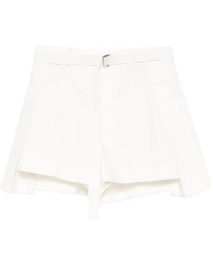 Sacai Buckle-Belt Shorts - White