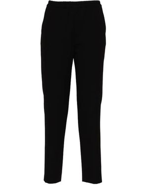 Ql2 Elasticated-Waist Straight-Leg Pants - Black