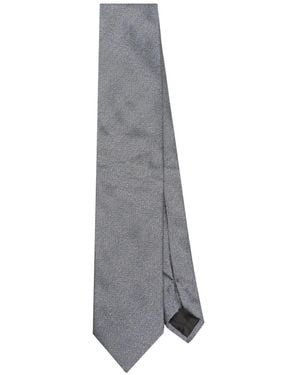 Lanvin Cravatta Con Motivo Pied-De-Poule - Grigio