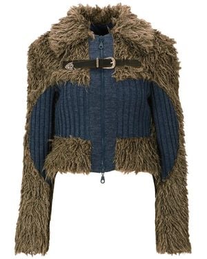 ANDERSSON BELL Olga Cardigan Mit Shearling-Einsätzen - Blau