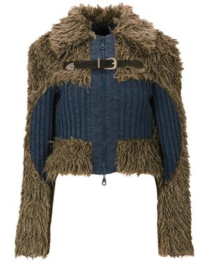 ANDERSSON BELL Olga Cardigan mit Shearling-Einsätzen - Blau