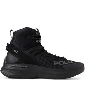 Polo Ralph Lauren Paneled High-Top Sneakers - Black