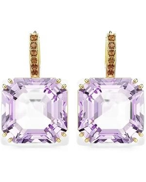 Swarovski Crystal-Embellished Drop Earrings - White