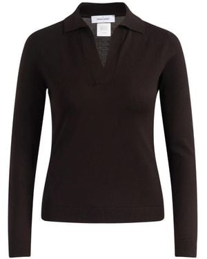 Gran Sasso Polo-Collar V-Neck Jumper - Black