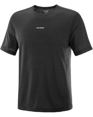 Salomon Logo-Print Raglan-Sleeve T-Shirt - Black