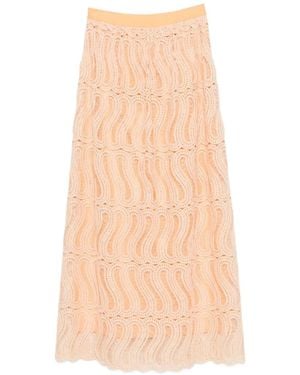 Raquel Diniz Sabi Guipure-Lace Scalloped-Hem Midi Skirt - Natural