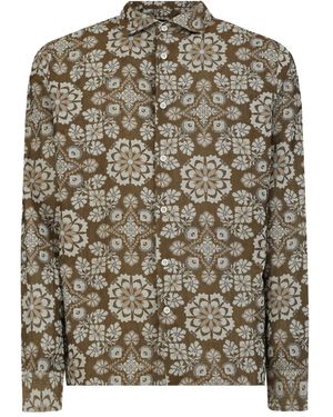 Gazzarrini x Michele Franzese Floral-Print Button-Up Shirt - Gray