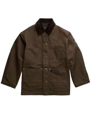 Canada Goose Beaumont Corduroy-Collar Logo-Patch Coat - Brown