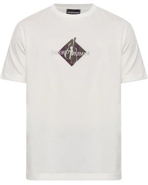 Emporio Armani Embroidered-Logo T-Shirt - White