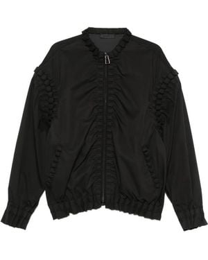 RAXXY Ruffled-Embellishment Bomber Jacket - Black