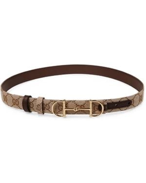 Gucci Horsebit Gg Supreme Belt - Brown