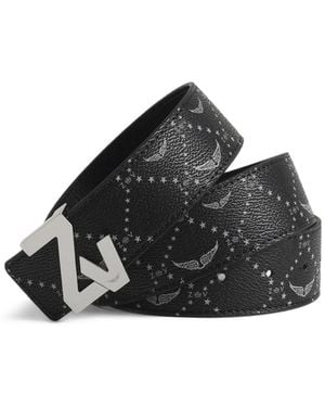 Zadig & Voltaire Monogram-Pattern Belt - Black