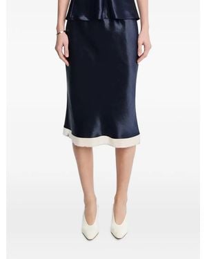 Maria McManus Bias-Cut Frayed Midi Skirt - Blue