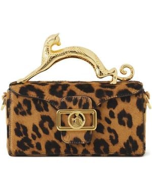 Lanvin Pencil Cat Leopard-Pattern Tote Bag - Metallic