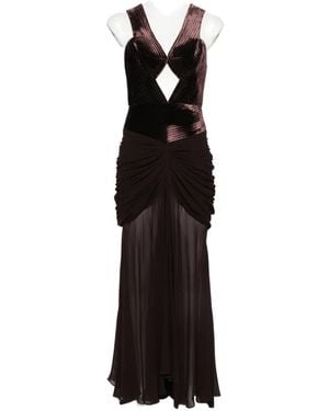 Zimmermann Velvet-Panelled Ruched Maxi Dress - Black