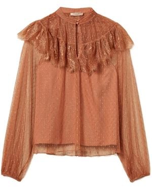 Twinset Tulle Blouse - Brown