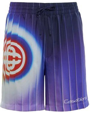 CASABLANCA Shockwave Silk Shorts - Blue