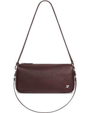 Courreges Small Three Sixty Leather Shoulder Bag - Purple