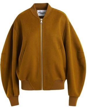 Essentiel Antwerp Dropped-Shoulder Zip-Front Bomber Jacket - Brown