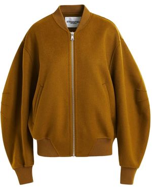 Essentiel Antwerp Dropped-Shoulder Zip-Front Bomber Jacket - Brown