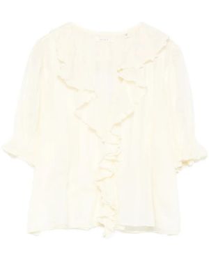 Doen Henri Blouse Met Ruches - Wit