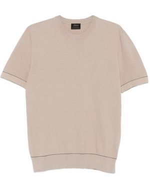 Brioni Piquet Cotton T-Shirt - Natural
