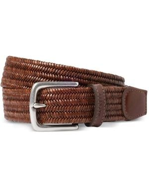 Hackett Braided Leather Belt - Brown