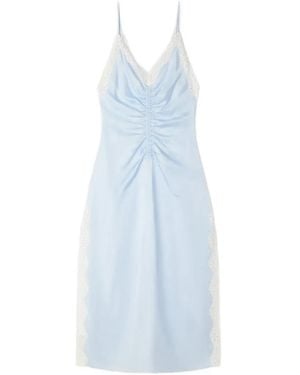Sandro Satin-Effect Maxi Dress With Straps - Blue