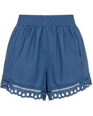 Ermanno Scervino Broderie-Anglaise Elasticated Shorts - Blue