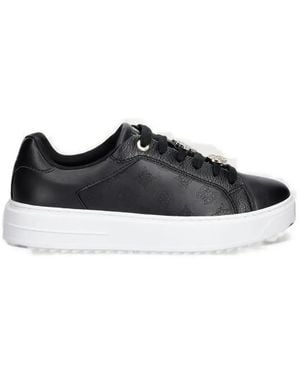 Guess Duena Monogram-Embossed Logo-Charm Sneakers - Black