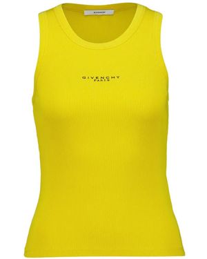 Givenchy Logo-Print Ribbed Tank Top - Yellow