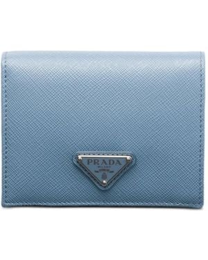 Prada Small Saffiano Leather Wallet - Blue