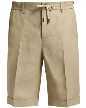 Peserico Short À Ourlet Retroussé Et À Lien De Resserrage - Natural