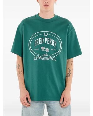 Fred Perry Chosen By Champions Graphic-Print T-Shirt - Green