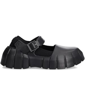 Desigual Buckle-Strap Chunky Sole Ballet Flats - Black