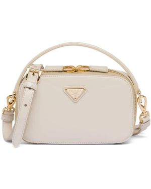 Prada Odette エナメルレザー ハンドバッグ - ナチュラル