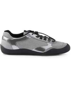 Prada Speedrock Mesh-Fabric And Metallic-Leather Trainers - White