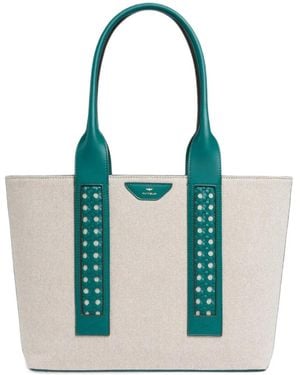 Aviteur Bolso Shopper De Lona Y Tejido Cannage - Azul
