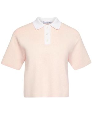 JW Anderson クロップド ポロシャツ - ピンク