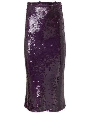 Carolina Herrera Falda De Tubo Midi Con Lentejuelas - Morado