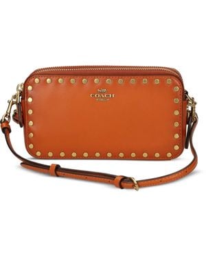 COACH Studded-Embellish Crossbody Bag - Brown