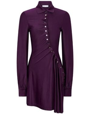Rabanne Robe Courte Drapée En Jersey - Purple