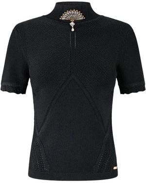 CAMILLA Flamenco Folklore Top - Black