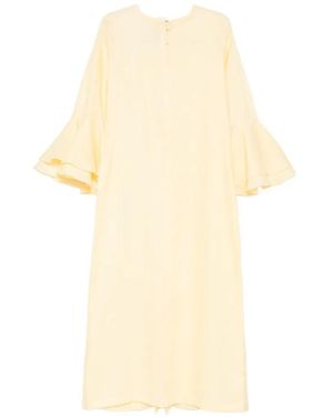 Bambah Linen Ruffled Dress - White