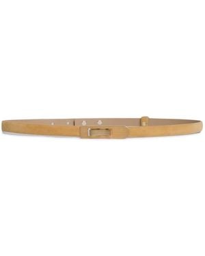 Alberta Ferretti Striped Goat Skin Belt - White