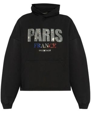 Balenciaga ロゴスタッズ パーカー - ブラック