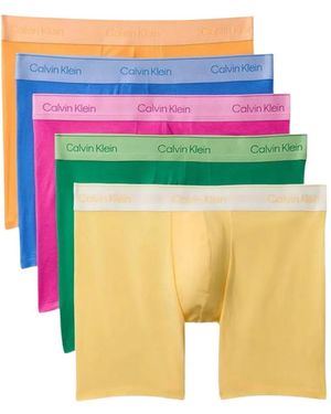 Calvin Klein Logo-Waistband Boxers (Set Of Five) - Yellow