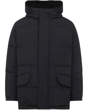 Yves Salomon Hooded Padded Coat - Blue